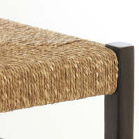 Light & Living Delmar fauteuil - hout donker bruin + zeegras