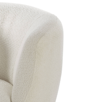 Light & Living Senja draai fauteuil bouclé wit/zwart
