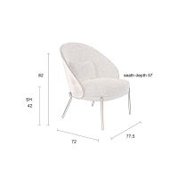 Dutchbone Rodin fauteuil beige/leer