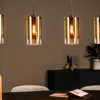 Jalama hanglamp glas goud 4L 120 cm van het woonmerk Vurna