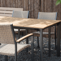 Arezzo terrastafel 160 cm & 4x terrasstoel wicker van het woonmerk Les