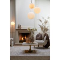 Light & Living Medina vloerlamp - antiek brons/glas mat wit