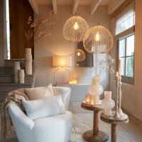 Rilana hanglamp metaal Ø45 cm beige van het woonmerk Light & Living