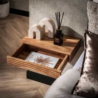 Fraaai Hugo nachtkastjez - set van - groot - massief acacia naturel