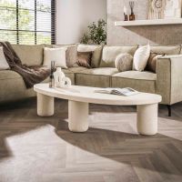 Fraaai Vero organische salontafel - 157 cm - marmer - wit