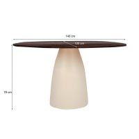 Livingfurn Marron eettafel rond 140cm - bruin