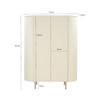 Livingfurn Patou wandkast hout 150 cm - ivoor