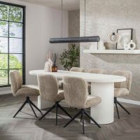 Fraaai Katie eetkamertafel arch stone 215x90cm - marmer composiet