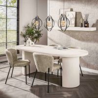 Fraaai Katie eetkamertafel arch stone 215x90cm - marmer composiet