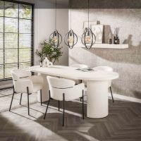 Fraaai Katie eetkamertafel arch stone 215x90cm - marmer composiet