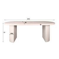 Fraaai Katie eetkamertafel arch stone 215x90cm - marmer composiet