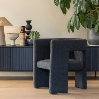 Tiwa fauteuil bouclé donkergrijs van het woonmerk Woood