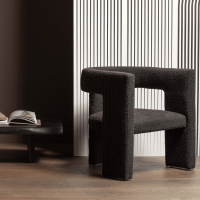 Tiwa fauteuil bouclé donkergrijs van het woonmerk Woood