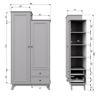 Lily garderobekast grenen 190 cm clay van het woonmerk Woood