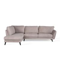 Vurna Collin 3-zits hoekbank links stof - beige/poot zwart