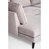 Vurna Collin 3-zits hoekbank links stof - beige/poot zwart