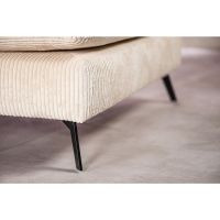 Vurna Amber 3-zits hoekbank rechts ribstof - beige/poot zwart