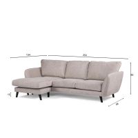 Vurna Orinoco 3-zitsbank links stof - beige/poot zwart