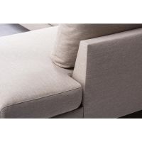 Vurna Kenya 3-zits hoekbank rechts stof - beige/poot eiken