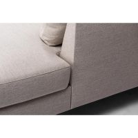 Vurna Aida 3-zits U-bank rechts stof - beige/poot zwart