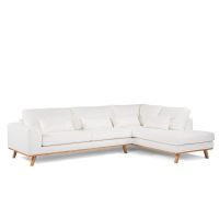 Vurna Cleo 3-zits hoekbank rechts stof - naturel