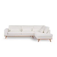 Vurna Cleo 3-zits hoekbank rechts stof - naturel