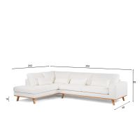 Vurna Cleo 3-zits hoekbank rechts stof - naturel