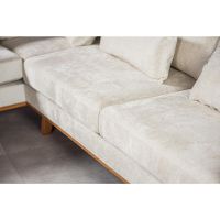 Vurna Loris 3-zits hoekbank links stof - champagne