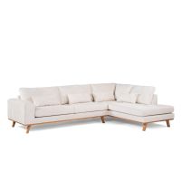 Vurna Loris 3-zits hoekbank rechts stof - champagne