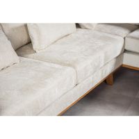 Vurna Loris 3-zits hoekbank rechts stof - champagne