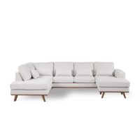 Vurna Melva 3-zits hoekbank links stof - beige