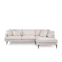 Vurna Christie 3-zits hoekbank rechts stof - champagne