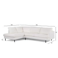 Vurna Trisha 3-zits hoekbank links stof - naturel