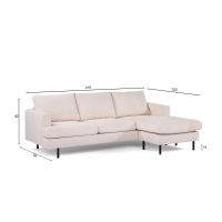 Vurna Sophie 3-zitsbank L+R stof - beige