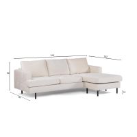 Vurna Aubrey 3-zitsbank L+R stof - champagne