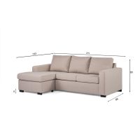 Vurna Janis 3-zitsbank L+R stof - beige