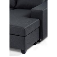 Vurna Nola 3-zits hoekbank links stof - antraciet