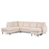 Vurna Silon 3-zits hoekbank links ribstof - beige