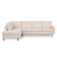 Vurna Silon 3-zits hoekbank links ribstof - beige
