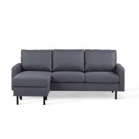 Vurna Nola 3-zitsbank L+R stof - donkergrijs