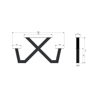 Tablo onderstel X-poot outdoor metaal zwart (1 stuks) van het woonmerk Woood