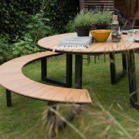 Arezzo picknickset rond polywood teaklook