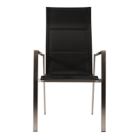 Stapelstoel hoge rug Marmaris RVS - zwart