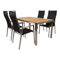 Stapelstoel hoge rug Marmaris RVS - zwart