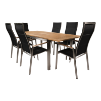 Stapelstoel hoge rug Marmaris RVS - zwart