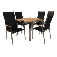 Stapelstoel hoge rug Marmaris RVS - zwart