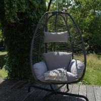 Rope hangstoel grijs