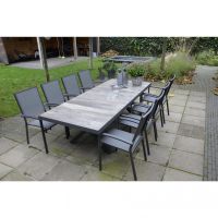 Tuintafel Castilla nuance met kruispoot 243x103 cm - bruin