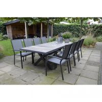 Tuintafel Castilla nuance met kruispoot 243x103 cm - bruin