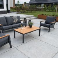 Donnan loungeset aluminium/bamboo grijs
